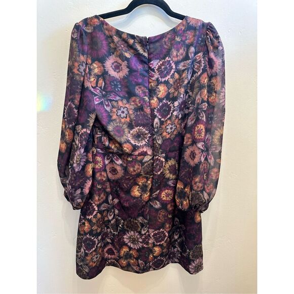 Slate and Willow Deep Floral 3/4 Sleeve Square Neck Dress Size 8 - Picture 8 of 8